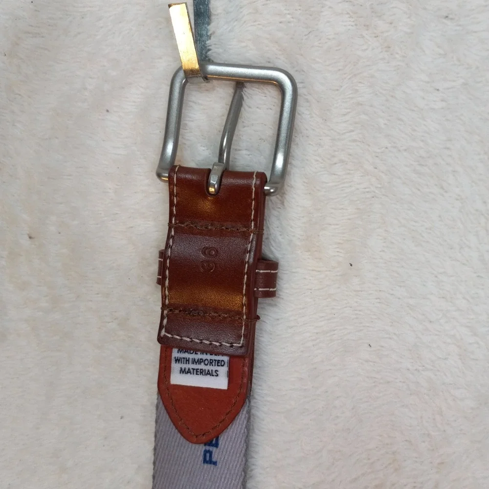Peter Millar Belt Size 36 THE PADJI GREAT CONDITION GREEN WITH BLUE AND GREY